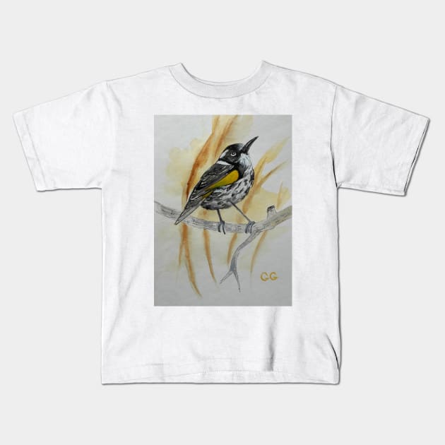 New Holland Honeyeater - bird painting Kids T-Shirt by GarryGreenwood